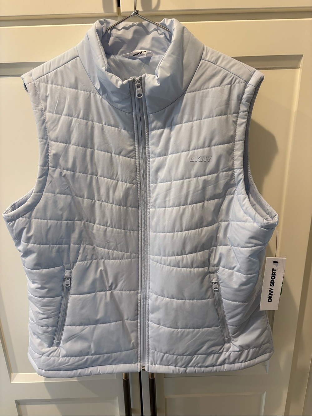 DKNY Light Blue Quilted Puffer Vest